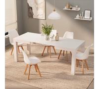 MOBILI FIVER, Table à Manger Extensible, First, 120(200) x80 cm, Frêne Blanc, pour 6-8 Personnes, Table Extensible pour Cuisine, Salon, Made in Italy