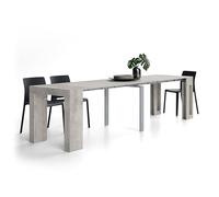 MOBILI FIVER, Table Console Extensible avec rallonges intégrées Evolution, 45(305) x80 cm, Gris Béton, pour 12 Personnes, Console Extensible pour Couloir, Entrée, Salon, Made in Italy