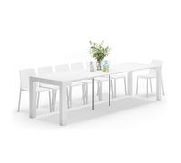 Mobili Fiver, Table Console Extensible, First, 45(305) x 90 cm, Blanc Brillant, fabriquée en Italie