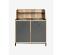 MOBILIARA - Meuble de Tri Trineo - Intérieur - MDF Finition Stratifiée - 2 Bacs 70 Litres - Acier avec Finition Époxy - Gris Anthracite - Usage Professionnel