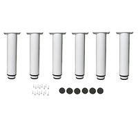 MOBILIARIOCLICHI - Pieds de meubles, pieds métalliques réglables en différentes hauteurs et couleurs, valables pour tout type de meuble. (6 pièces, 18 à 30 cm, blanc)