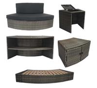 N NETSPA - Mobilier Seul - Vita Premium 160 - pour Spa - SP-MOB160R - Ensemble de 5 Modules Complémentaires pour Spa Semi-Rigide Vita Premium - Bancs Confortables en PVC Tressé - Structure Aluminium