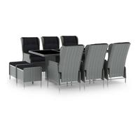 Mobilier à Dîner 9 pcs avec Coussins Résine Tressée Salle à Manger vidaXL