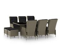 Mobilier à Dîner 9 pcs avec Coussins Résine Tressée Salle à Manger vidaXL