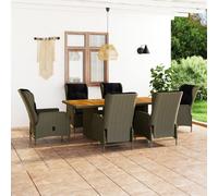 Mobilier à Dîner 9 pcs avec Coussins Résine Tressée Salle à Manger vidaXL