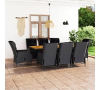 Mobilier à Dîner 9 pcs avec Coussins Résine Tressée Salle à Manger vidaXL