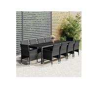 Mobilier à Dîner de Jardin 11 pcs Mobilier de Salle à Manger de Terrasse Table et Chaises de Repas Salon de Jardin 3058573
