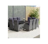 Mobilier à Dîner de Jardin 11 pcs Mobilier de Salle à Manger de Terrasse Table et Chaises de Repas Salon de Jardin 3058554