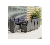 11-delige Tuinset poly rattan grijs3058558