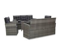Mobilier à Dîner de Jardin 5 pcs et Coussins Résine Tressée Terrasse vidaXL