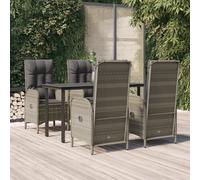 Vidaxl Ensemble À Manger De Jardin Coussins 5 Pcs Noir Et Gris