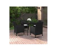 Mobilier à Dîner de Jardin Coussins 5 pcs Ensemble de Salle à Manger de Patio Table et Chaises de Repas Extérieur 3099728