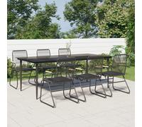 Mobilier à Dîner de Jardin Ensemble de Salle à Manger Noir Rotin PVC vidaXL