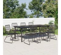 Mobilier à Dîner de Jardin Ensemble de Salle à Manger Noir Rotin PVC vidaXL