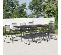 Mobilier à Dîner de Jardin Ensemble de Salle à Manger Noir Rotin PVC vidaXL