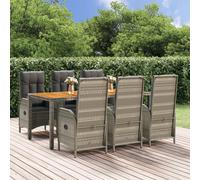 Mobilier à Dîner de Jardin et Coussins Meuble de Salle à Manger Rotin vidaXL