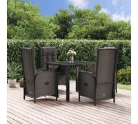 5-delige Tuinset met kussens poly rattan zwart3185065
