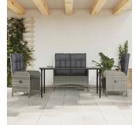 Mobilier à Dîner de Jardin Meuble Salle à Manger d'Extérieur Gris Rotin vidaXL