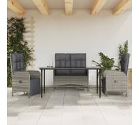 Mobilier à Dîner de Jardin Meuble Salle à Manger d'Extérieur Gris Rotin vidaXL