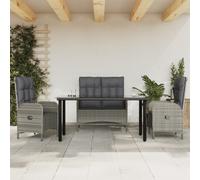 Mobilier à Dîner de Jardin Meuble Salle à Manger d'Extérieur Gris Rotin vidaXL