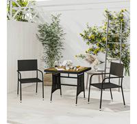 vidaXL 3-delige Tuinset poly rattan zwart3120086 Noir G