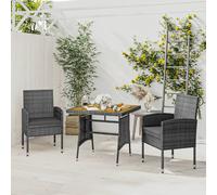 Mobilier à Dîner d'Extérieur 5 pcs Résine Tressée Noir Salle à Manger vidaXL