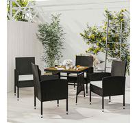 Mobilier à Dîner d'Extérieur 5 pcs Résine Tressée Noir Salle à Manger vidaXL