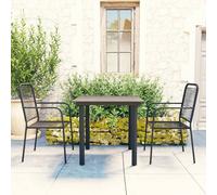 Mobilier à Dîner d'Extérieur 5 pcs Verre et Acier Noir Salon de Jardin vidaXL
