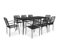 Mobilier à Dîner d'Extérieur 9 pcs Corde en Coton et Acier Jardin Patio vidaXL