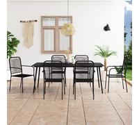 Mobilier à Dîner d'Extérieur 9 pcs Corde en Coton et Acier Jardin Patio vidaXL