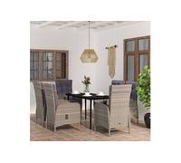 Ensemble de Salle à Manger de Jardin avec Coussins 5 pcs Noir Dîner vidaXL