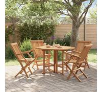 Vidaxl Ensemble À Dîner D'extérieur Pliable 5 Pcs Bois Solide De Teck