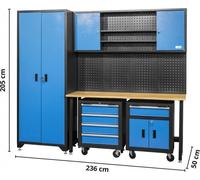 Mobilier d'atelier - Ensemble 6 éléments - armoire- établi- servante Güde G40495