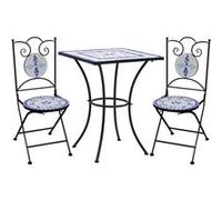 vidaXL Mobilier de Bistro 3 pcs Mosaïque Table et Chaises de Pub Ensemble de Comptoir Jardin Patio Terrasse Balcon Carreaux 279413