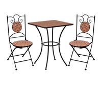Mobilier De Bistro 3 Pcs Mosaïque Carreau Céramique Terre Cuite Vidaxl Vidaxl