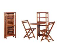 vidaXL Mobilier de bistro 3 pièces Bois d'acacia massif pliable multifonctionnel