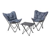 Mobilier de camping table + 2 chaises - PROGARDEN
