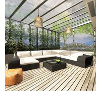 Mobilier de Jardin 10 pcs avec Coussins Résine Tressée Gris Terrasse vidaXL
