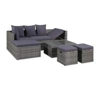 Mobilier De Jardin 14 Pcs Résine Tressée Gris Gris