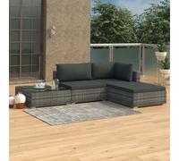 Mobilier de Jardin 4 pcs avec Coussins Résine Tressée Marron Terrasse vidaXL