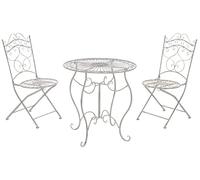 Mobilier de Jardin en Métal Indra dans Un Style nostalgique, diamètre de la Table: 70 cm, Couleur:Blanc Antique