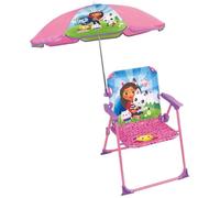 Mobilier de jardin - FUN HOUSE - Chaise pliante Gabby et la Maison Magique H.53 x L.38,5 x P.37,5 cm avec parasol 65 cm