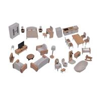 Mobilier de maison de poupée en bois - Ensemble de jouets miniatures réalistes - Micro simulation de canapé, table, chaise, modèle de paysage pour fête, maison, salle de classe, maternelle, jeu de