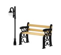 Mobilier de maison de poupée miniature, chaise de parc noir et lampadaire, idéal pour les accessoires de photographie de scène miniature, meubles de maison de poupée miniature, ensemble miniature