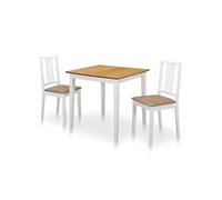 vidaXL Ensemble salle à manger 3 pièces 276408 – table et chaises MDF blanc