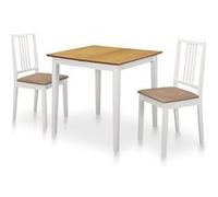 vidaXL Ensemble salle à manger 3 pièces 276408 – table et chaises MDF blanc