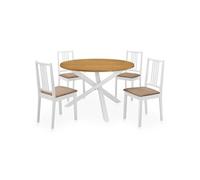 Mobilier de salle à manger 5 pcs MDF Blanc