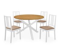 Mobilier de salle à manger 5 pcs MDF Blanc