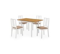 vidaXL Mobilier de salle à manger 5 pcs MDF Blanc