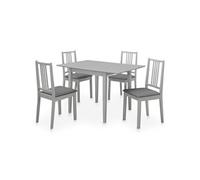 vidaXL Mobilier de salle à manger Ensemble 276398 - Table et chaises 5 pcs MDF Gris